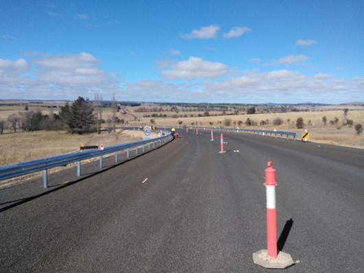 Guard rail on MR73 South Tarana Construction